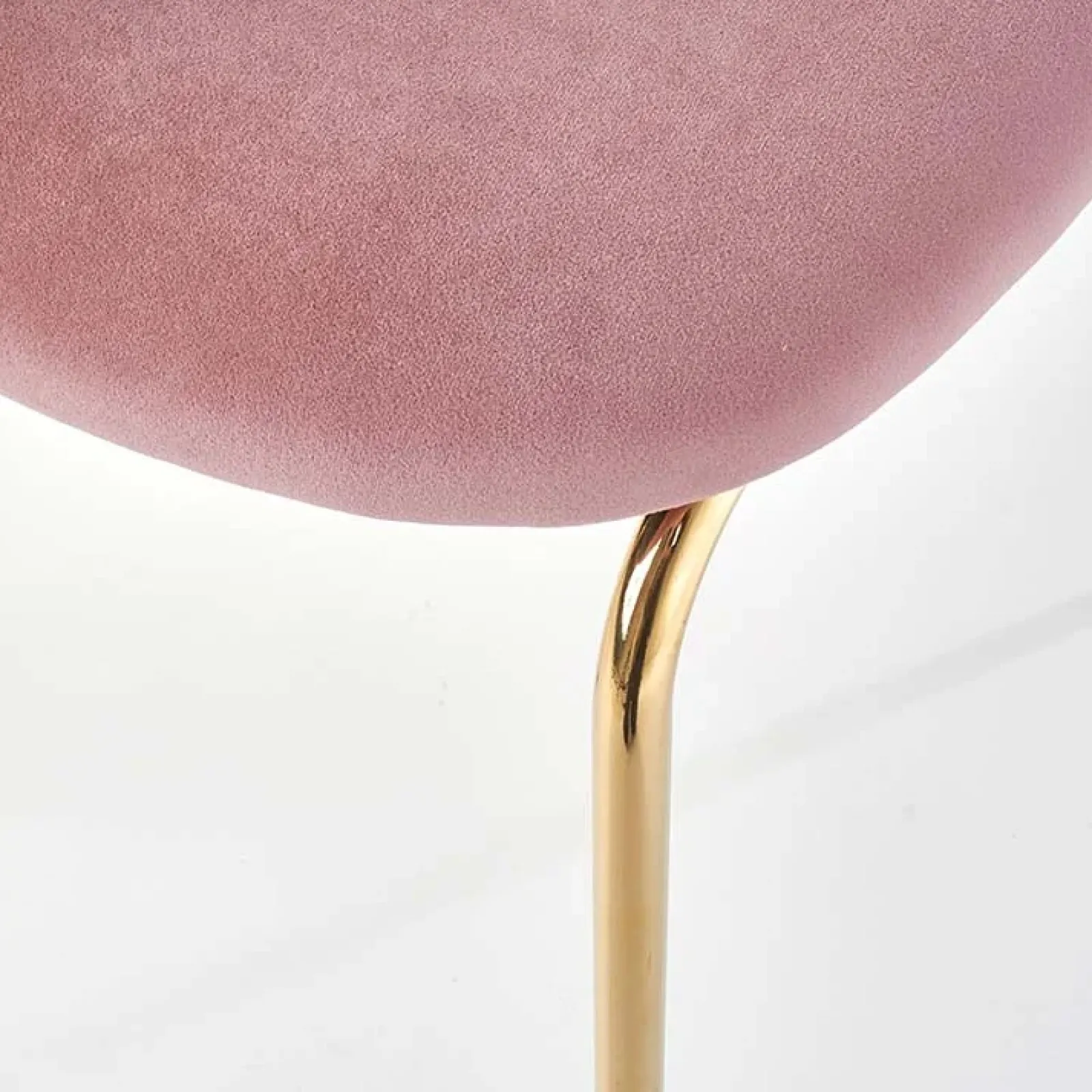 Garnero Arredamenti Sedie In Tessuto-Set 4 sedie moderne in velluto rosa con gambe acciaio oro Jamila