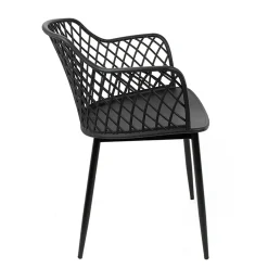 Garnero Arredamenti Sedie Polipropilene-Set 2 sedie polipropilene design con braccioli nero opaco Messina