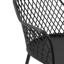 Garnero Arredamenti Sedie Polipropilene-Set 2 sedie polipropilene design con braccioli nero opaco Messina