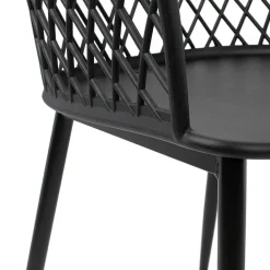 Garnero Arredamenti Sedie Polipropilene-Set 2 sedie polipropilene design con braccioli nero opaco Messina