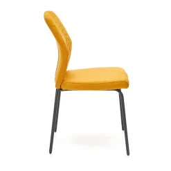 Garnero Arredamenti Sedie In Tessuto-Set 4 sedie sala moderne in tessuto Corvo Senape