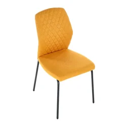 Garnero Arredamenti Sedie In Tessuto-Set 4 sedie sala moderne in tessuto Corvo Senape