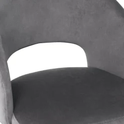 Garnero Arredamenti Sedie In Tessuto-Set 2 sedie soggiorno imbottite in velluto grigio Himeko