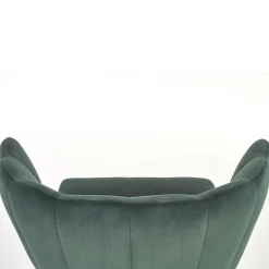 Garnero Arredamenti Sedie In Tessuto-Set 2 sedie soggiorno imbottite in velluto verde con gambe in nero Cinzia