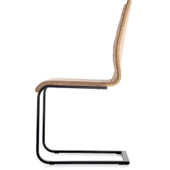 Garnero Arredamenti Sedie Imbottite Ecopelle-Set 4 sedie soggiorno in ecopelle marrone acciaio nero Rick