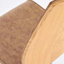 Garnero Arredamenti Sedie Imbottite Ecopelle-Set 4 sedie soggiorno in ecopelle marrone acciaio nero Rick