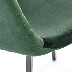 Garnero Arredamenti Sedie In Tessuto-Set 4 sedie soggiorno moderne in velluto verde scuro nero Icaro
