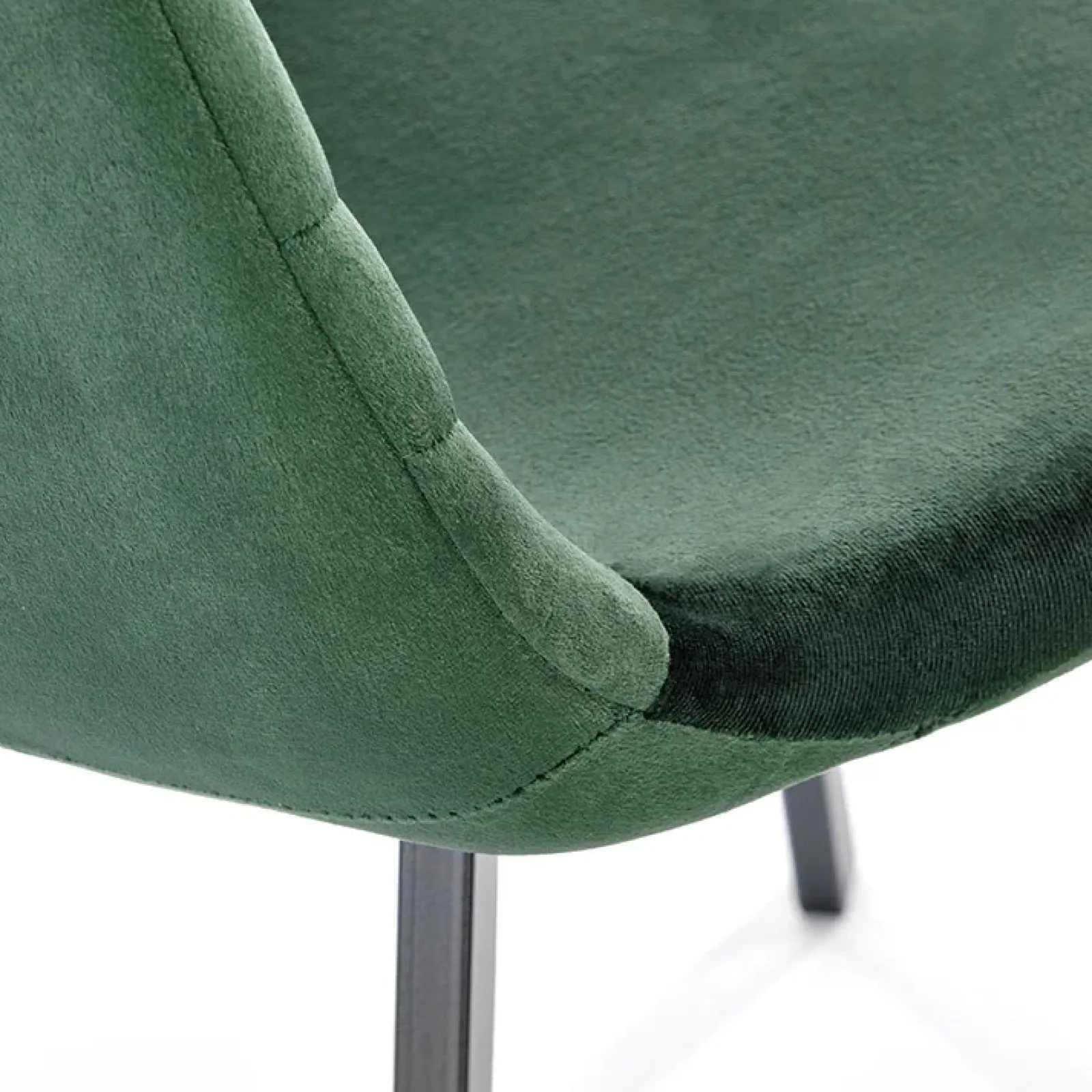 Garnero Arredamenti Sedie In Tessuto-Set 4 sedie soggiorno moderne in velluto verde scuro nero Icaro