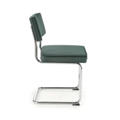 Garnero Arredamenti Sedie In Tessuto-Set 4 sedie soggiorno moderne in velluto scuro acciaio Vader Verde