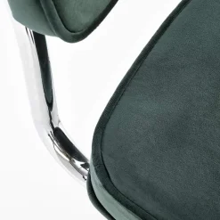 Garnero Arredamenti Sedie In Tessuto-Set 4 sedie soggiorno moderne in velluto scuro acciaio Vader Verde