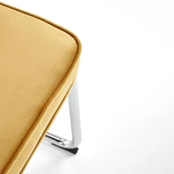 Garnero Arredamenti Sedie In Tessuto-Set 4 sedie soggiorno moderne in velluto acciaio Vader Senape