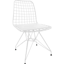 Garnero Arredamenti Sedie In Metallo-Set 4 sedie soggiorno moderne industrial metallo bianco Next