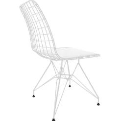 Garnero Arredamenti Sedie In Metallo-Set 4 sedie soggiorno moderne industrial metallo bianco Next