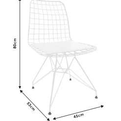 Garnero Arredamenti Sedie In Metallo-Set 4 sedie soggiorno moderne industrial metallo bianco Next