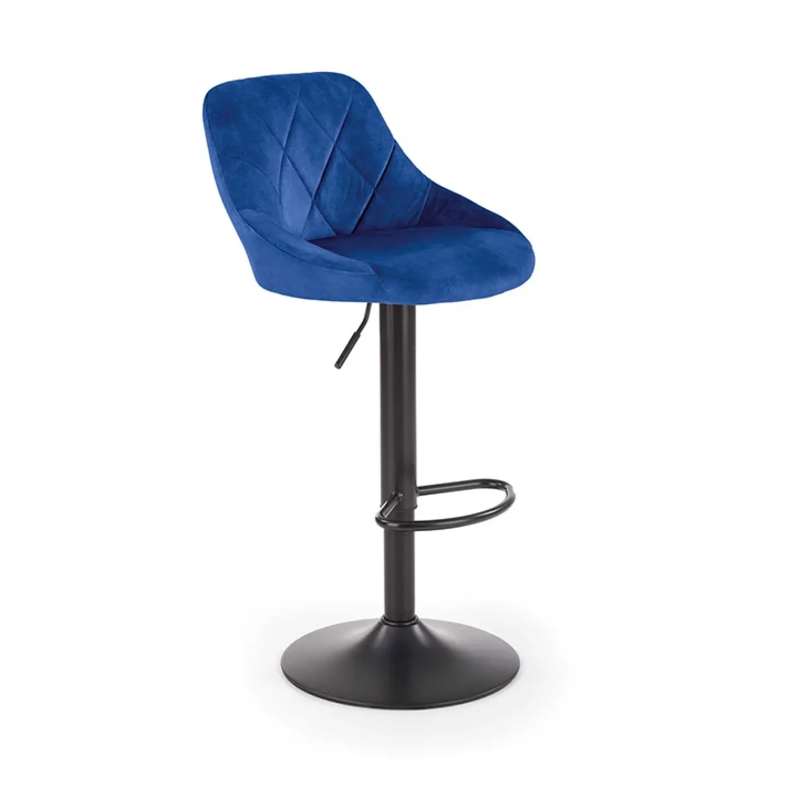 Garnero Arredamenti Sgabelli-Set 2 sgabelli alti da bar regolabili in tessuto blu Orla