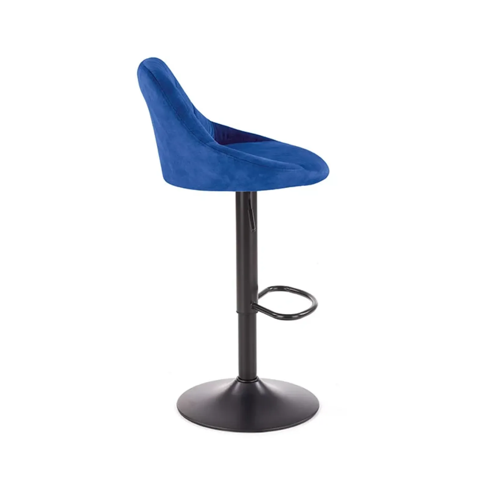 Garnero Arredamenti Sgabelli-Set 2 sgabelli alti da bar regolabili in tessuto blu Orla