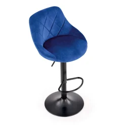 Garnero Arredamenti Sgabelli-Set 2 sgabelli alti da bar regolabili in tessuto blu Orla