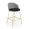Garnero Arredamenti Sgabelli-Set 2 sgabelli alti moderni in velluto nero bianco oro Tauret