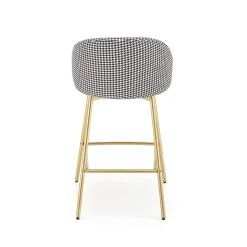 Garnero Arredamenti Sgabelli-Set 2 sgabelli alti moderni in velluto nero bianco oro Tauret