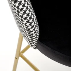 Garnero Arredamenti Sgabelli-Set 2 sgabelli alti moderni in velluto nero bianco oro Tauret