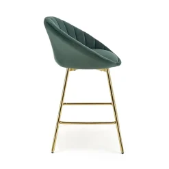 Garnero Arredamenti Sgabelli-Set 2 sgabelli moderni in velluto verde scuro oro Darko