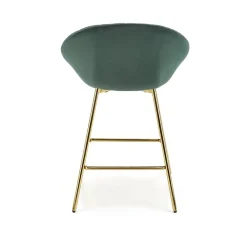 Garnero Arredamenti Sgabelli-Set 2 sgabelli moderni in velluto verde scuro oro Darko