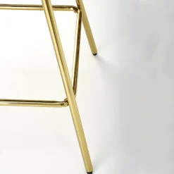 Garnero Arredamenti Sgabelli-Set 2 sgabelli moderni in velluto verde scuro oro Darko