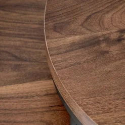 Garnero Arredamenti Set Tavolini|Set Tavolini-Set 2 tavolini da salotto rotondi noce nero Pueblo