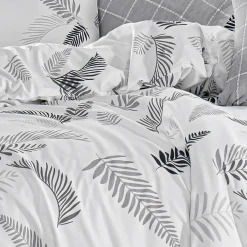 Garnero Arredamenti Copripiumini|Copripiumini-Set copripiumino matrimoniale e federe 220x240cm bianco grigio Ingrid