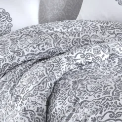 Garnero Arredamenti Copripiumini|Copripiumini-Set copripiumino moderno singolo e federa 140x220cm bianco grigio Meriel