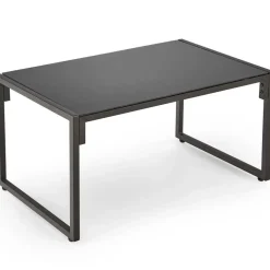 Garnero Arredamenti Salotto Da Giardino-Set da giardino divano, poltrona, tavolino in vetro nero marrone Surat