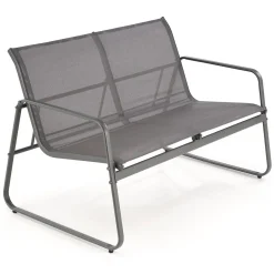 Garnero Arredamenti Salotto Da Giardino-Set giardino relax 75x45cm 2 sedie divano e tavolino acciaio grigio Eden