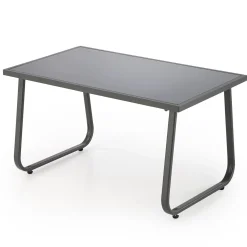 Garnero Arredamenti Salotto Da Giardino-Set giardino relax 75x45cm 2 sedie divano e tavolino acciaio grigio Eden