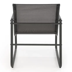 Garnero Arredamenti Salotto Da Giardino-Set giardino relax 75x45cm 2 sedie divano e tavolino acciaio grigio Eden