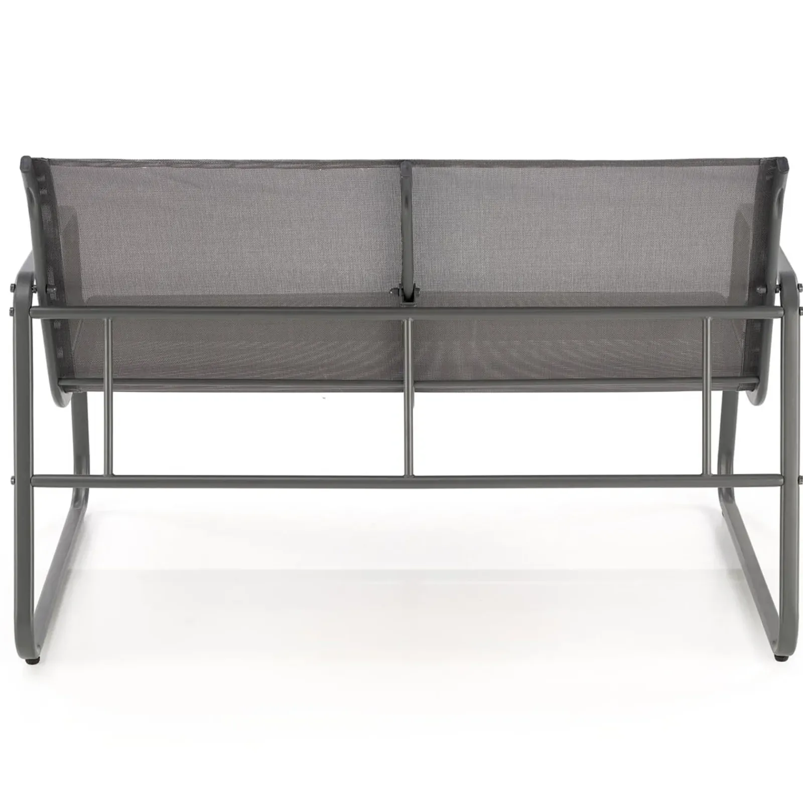 Garnero Arredamenti Salotto Da Giardino-Set giardino relax 75x45cm 2 sedie divano e tavolino acciaio grigio Eden