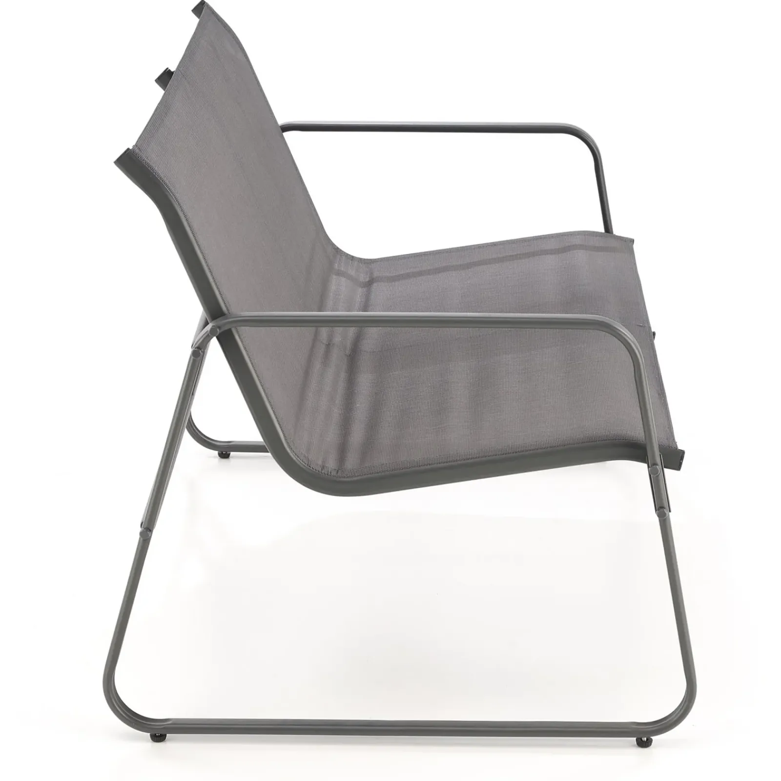 Garnero Arredamenti Salotto Da Giardino-Set giardino relax 75x45cm 2 sedie divano e tavolino acciaio grigio Eden