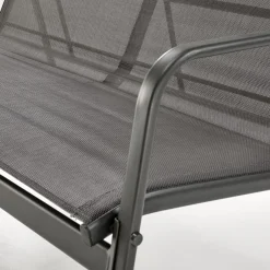 Garnero Arredamenti Salotto Da Giardino-Set giardino relax 75x45cm 2 sedie divano e tavolino acciaio grigio Eden