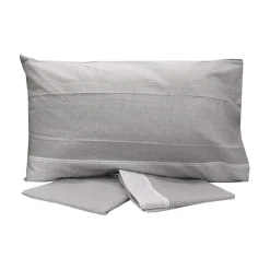 Garnero Arredamenti Set Lenzuola|Set Lenzuola-Set lenzuola letto alla francese in cotone grigio Freedom