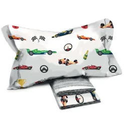 Garnero Arredamenti Set Lenzuola|Set Lenzuola-Set lenzuola letto singolo per bambini in cotone con macchinine Winner
