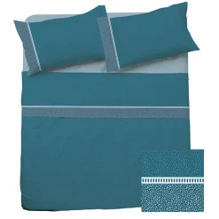 Garnero Arredamenti Set Lenzuola|Set Lenzuola-Set lenzuola matrimoniali in cotone petrolio Freedom