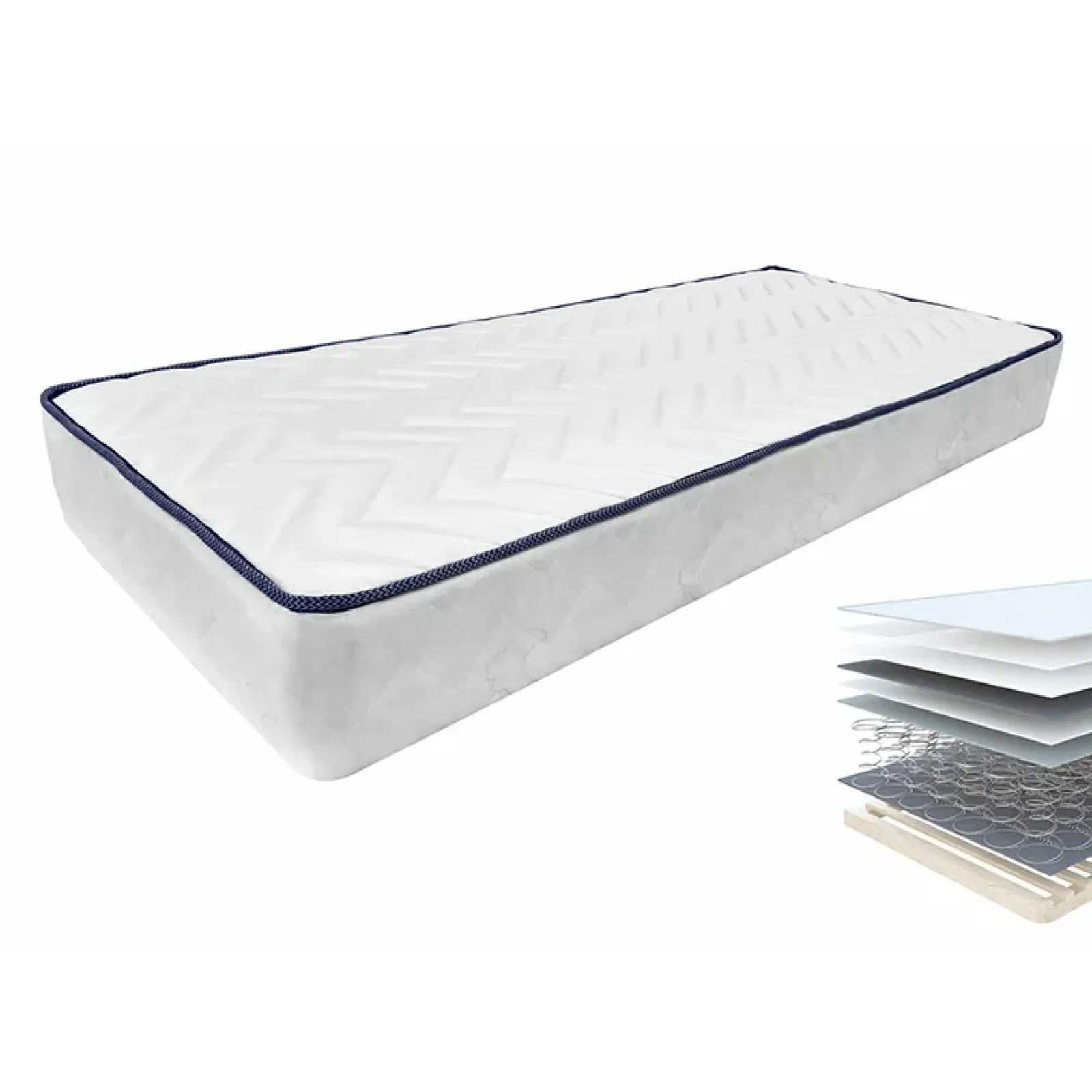 Garnero Arredamenti Materassi A Molle|Materassi A Molle-Set materasso singolo con rete a doghe 90x200cm Elisir Gihome®