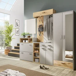 Garnero Arredamenti Mobili Ingresso-Set mobili ingresso 240x201h cm rovere naturale beige satinato Kenya