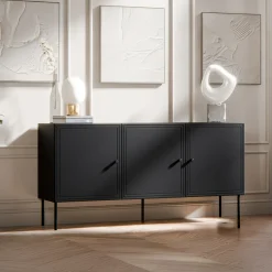 Garnero Arredamenti Set Mobili Soggiorno Completo-Set mobili soggiorno completo Stark 1 Nero Opaco