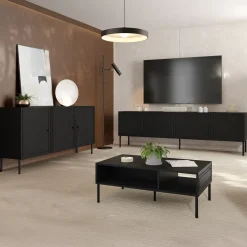 Garnero Arredamenti Set Mobili Soggiorno Completo-Set mobili soggiorno completo Stark 2 Nero Opaco