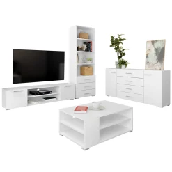 Garnero Arredamenti Set Mobili Soggiorno Completo-Set mobili soggiorno completo design moderno bianco Pastello