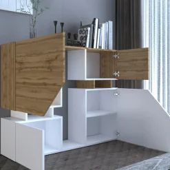 Garnero Arredamenti Set Mobili Soggiorno Completo-Set mobili soggiorno completo rovere bianco Modesta Bianco Opaco - Rovere