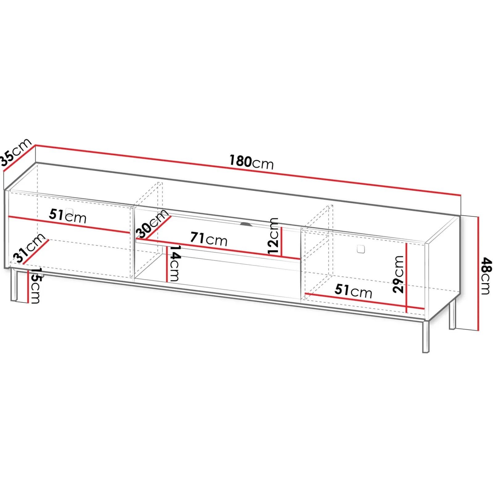 Garnero Arredamenti Set Mobili Soggiorno Completo-Set mobili soggiorno completo con mobile TV e madia Giuggiola Bianco Opaco