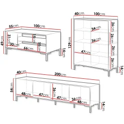 Garnero Arredamenti Set Mobili Soggiorno Completo-Set mobili soggiorno completo rovere nero Duble