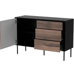 Garnero Arredamenti Set Mobili Soggiorno Completo-Set mobili soggiorno completo moderno noce nero Wild 2 Noce - Nero opaco