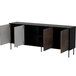 Garnero Arredamenti Set Mobili Soggiorno Completo-Set mobili soggiorno completo moderno noce nero Wild 2 Noce - Nero opaco